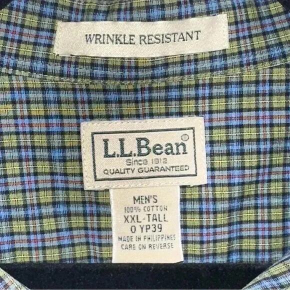 LL Bean green  Plaid Traditional Fit Cotton Long Sleeve Button Down Shirt XL - Picture 3 of 5